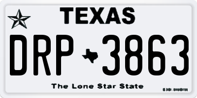 TX license plate DRP3863