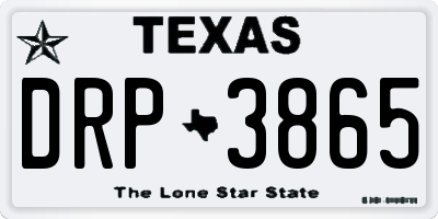 TX license plate DRP3865