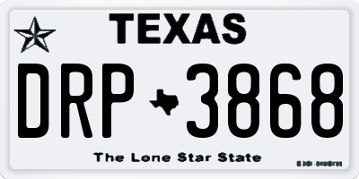 TX license plate DRP3868