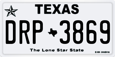 TX license plate DRP3869