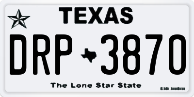 TX license plate DRP3870
