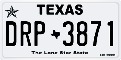 TX license plate DRP3871