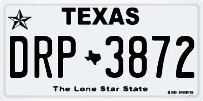 TX license plate DRP3872