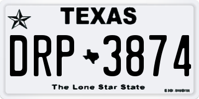 TX license plate DRP3874