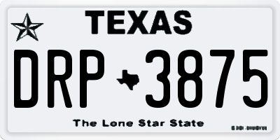 TX license plate DRP3875