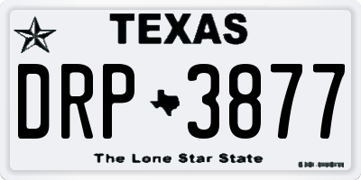 TX license plate DRP3877
