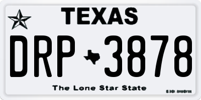 TX license plate DRP3878