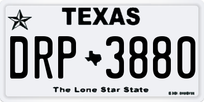 TX license plate DRP3880