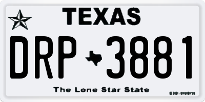 TX license plate DRP3881