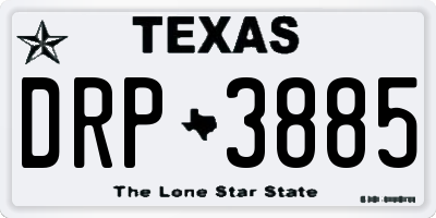 TX license plate DRP3885