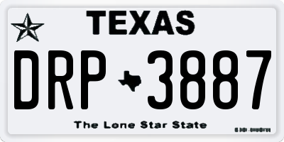 TX license plate DRP3887