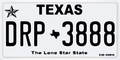 TX license plate DRP3888
