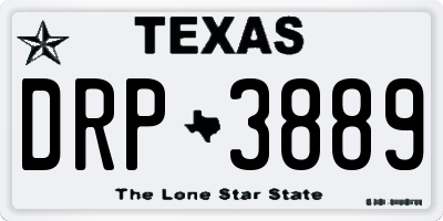 TX license plate DRP3889