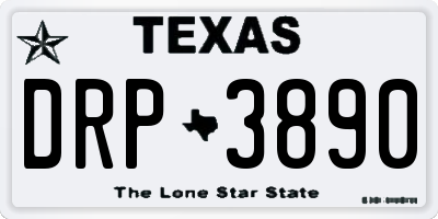 TX license plate DRP3890