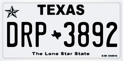 TX license plate DRP3892