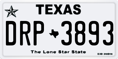TX license plate DRP3893