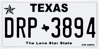 TX license plate DRP3894