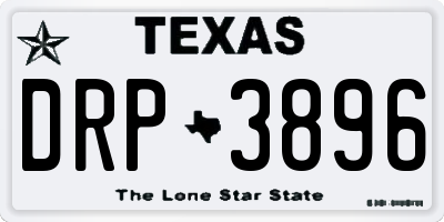 TX license plate DRP3896