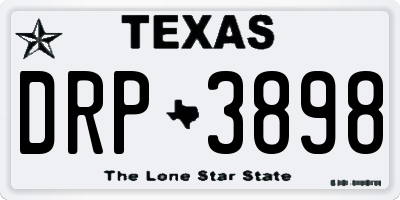TX license plate DRP3898