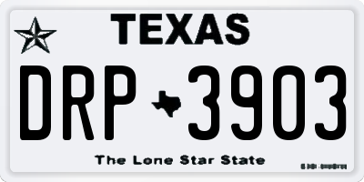 TX license plate DRP3903