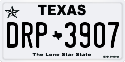 TX license plate DRP3907