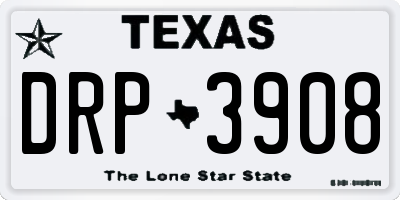 TX license plate DRP3908