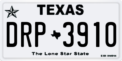 TX license plate DRP3910