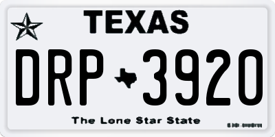 TX license plate DRP3920