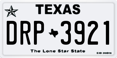 TX license plate DRP3921