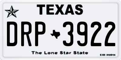 TX license plate DRP3922
