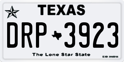TX license plate DRP3923