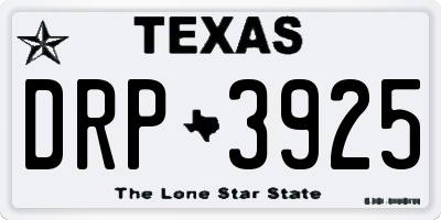 TX license plate DRP3925