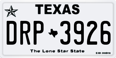TX license plate DRP3926