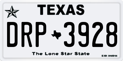 TX license plate DRP3928