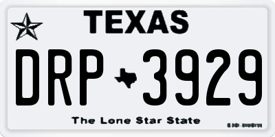 TX license plate DRP3929