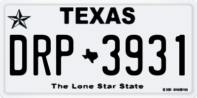 TX license plate DRP3931