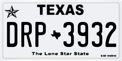 TX license plate DRP3932