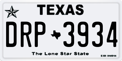 TX license plate DRP3934