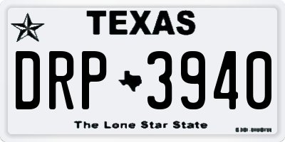 TX license plate DRP3940