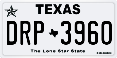 TX license plate DRP3960