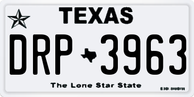 TX license plate DRP3963