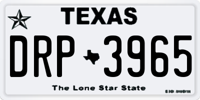 TX license plate DRP3965