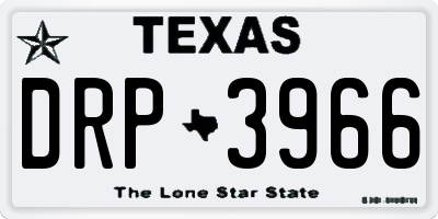 TX license plate DRP3966
