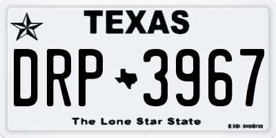 TX license plate DRP3967
