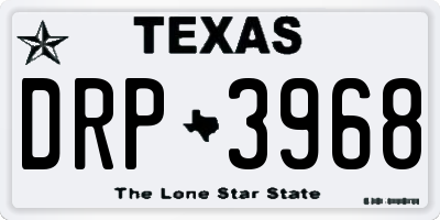 TX license plate DRP3968