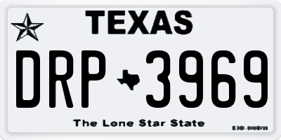 TX license plate DRP3969