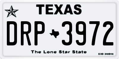 TX license plate DRP3972