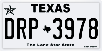 TX license plate DRP3978