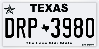 TX license plate DRP3980
