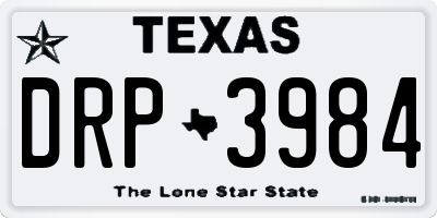 TX license plate DRP3984